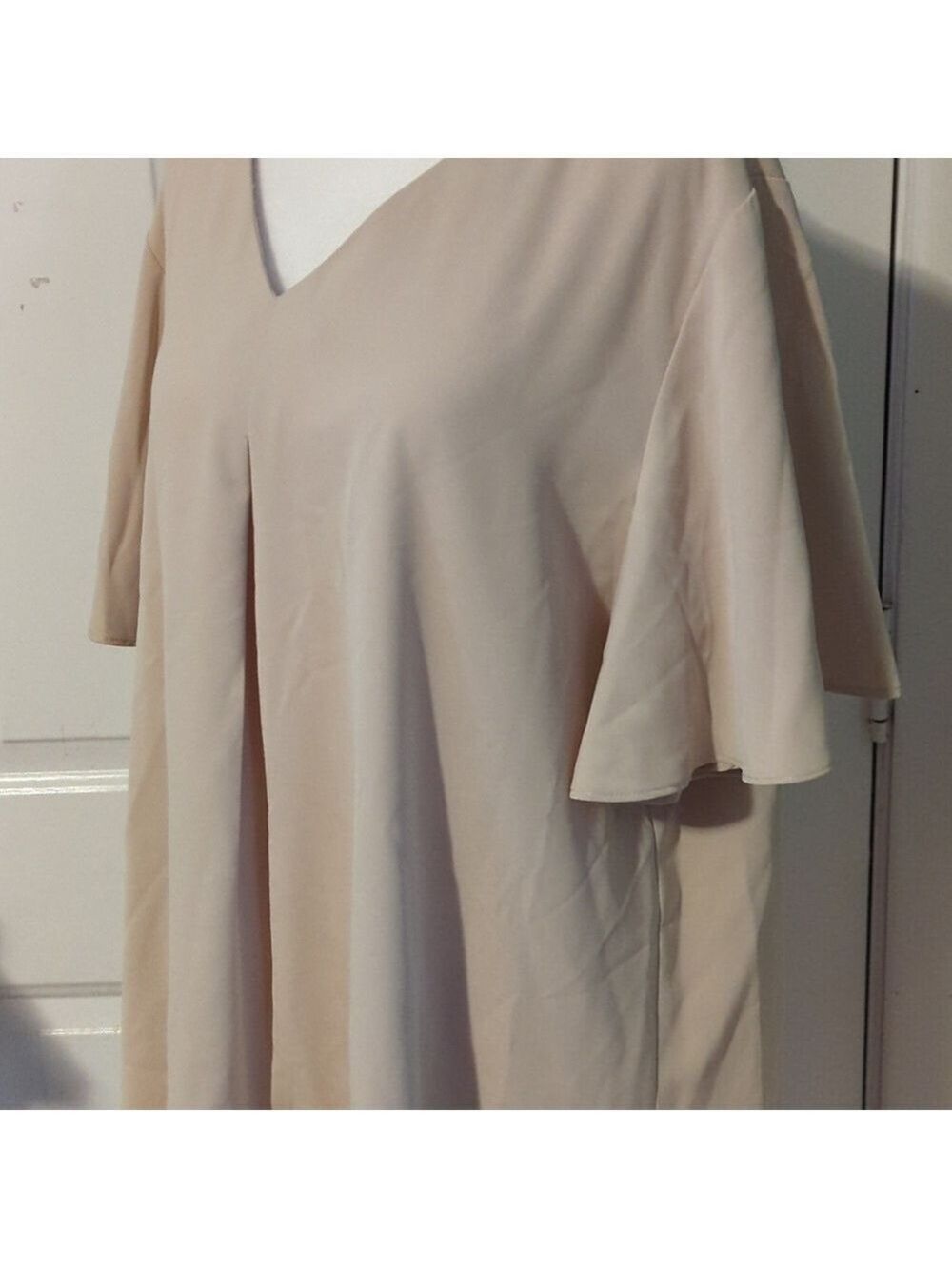 Anyally Nude Short Sleeve Top Blouse 2XL - Picture 3 of 11